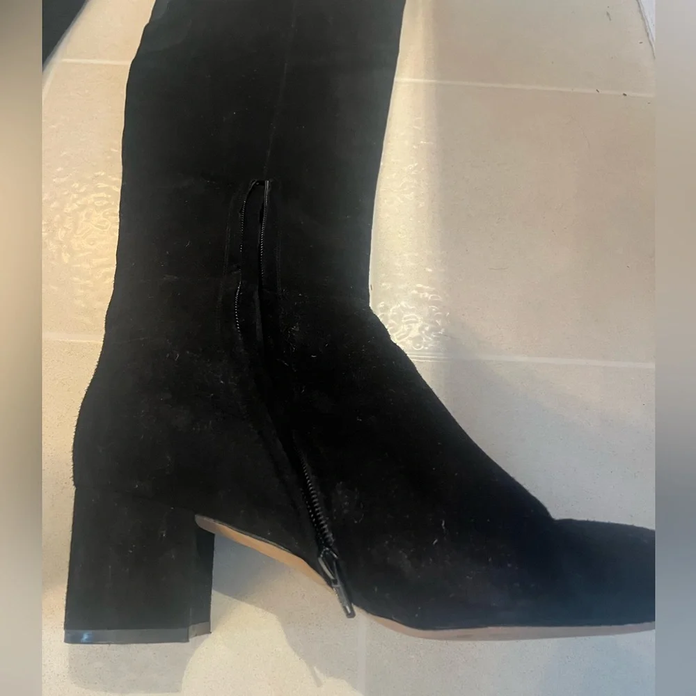 Black suede leather over the knee boots - halogen - 9.5 - Picture 2 of 7